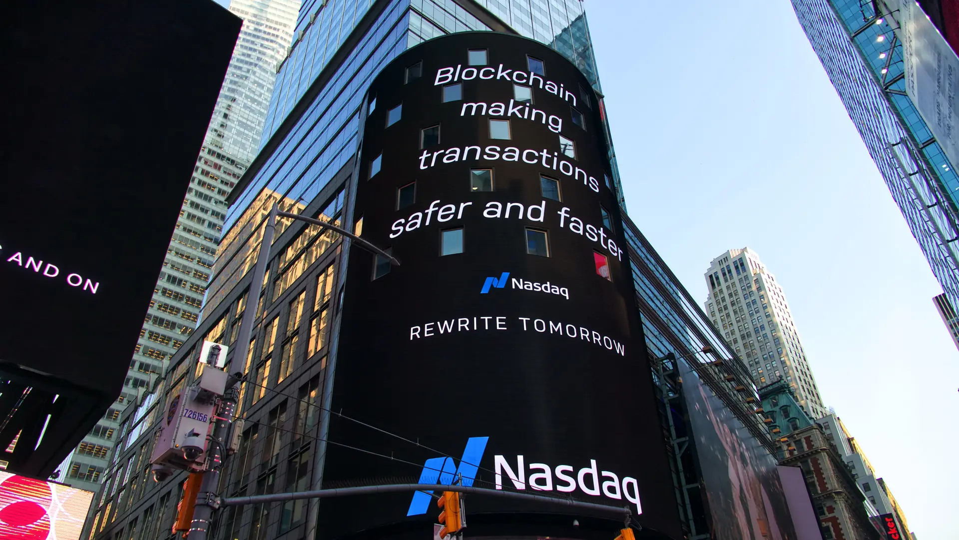 Nasdaq blockchain billboard